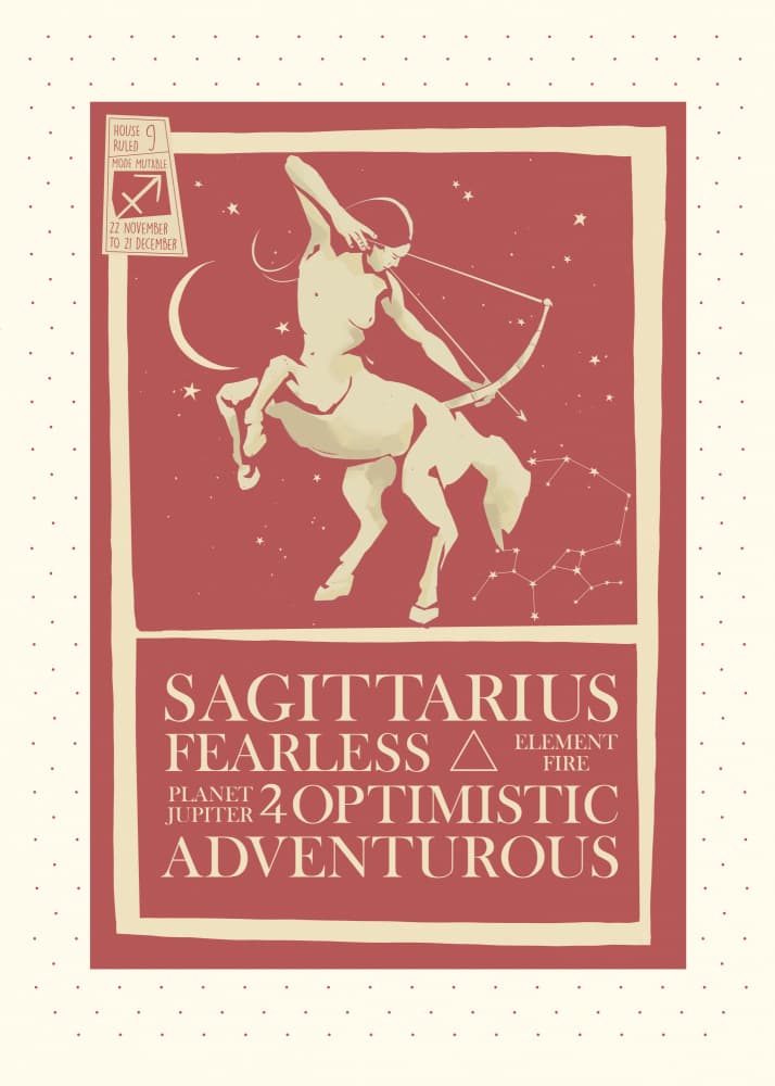 Sagittarius Zodiac Archer by Dion Gem — canvas wall art
