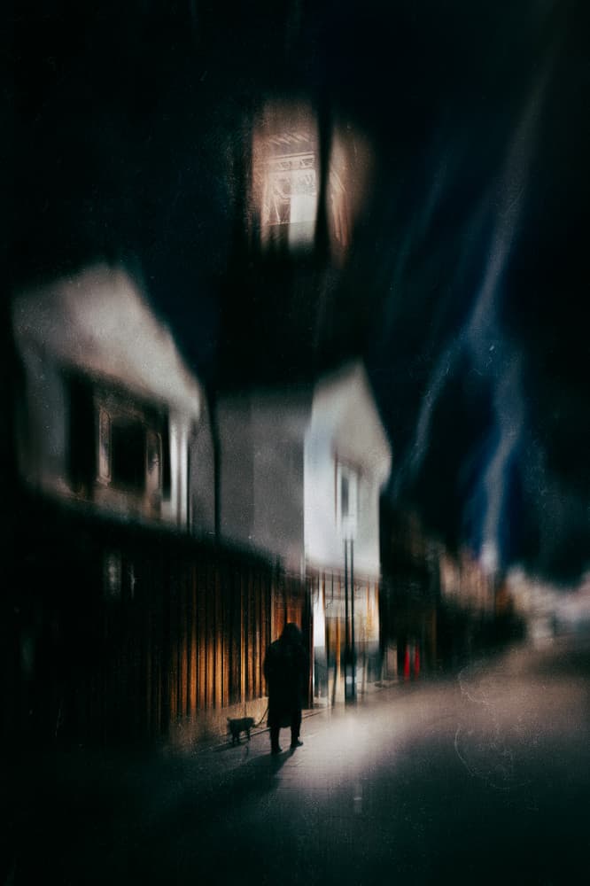 Solitary Night Walk by Yuzo Fujii — canvas wall art