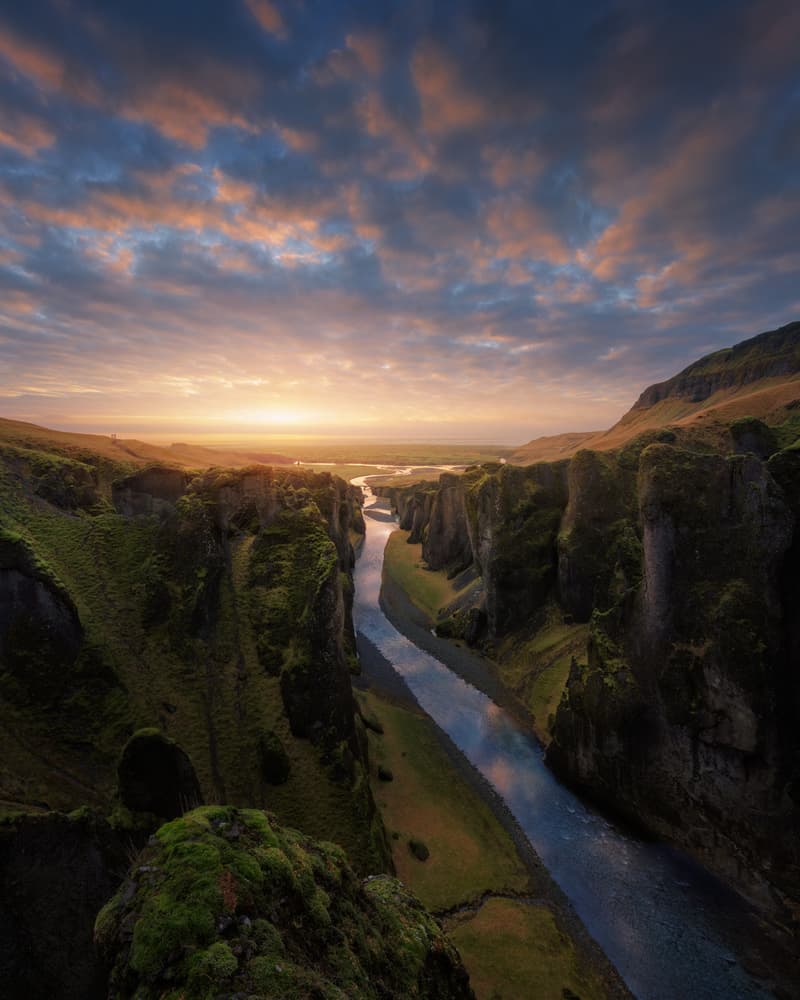 Icelandic River Sunset by Juan Pablo de Miguel — canvas wall art