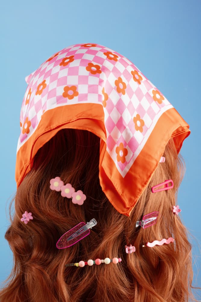 Retro Hair Scarf Clips by Julia Ramiro — canvas wall art