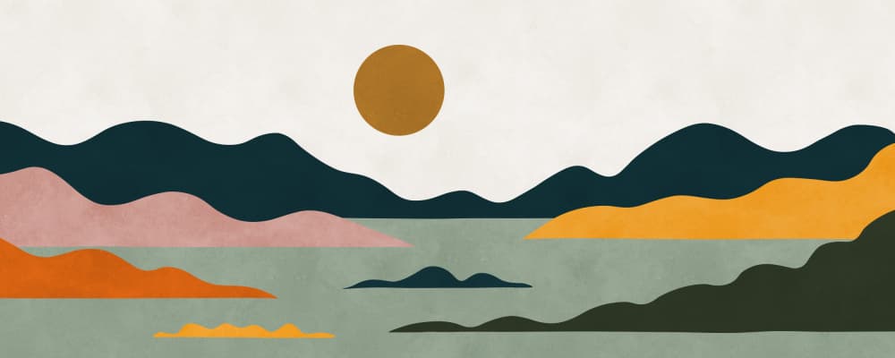Abstract Mountain Sunset by Vitor Costa — canvas wall art