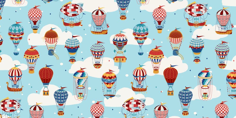 Whimsical Hot Air Balloons by Sue Skellern — canvas wall art