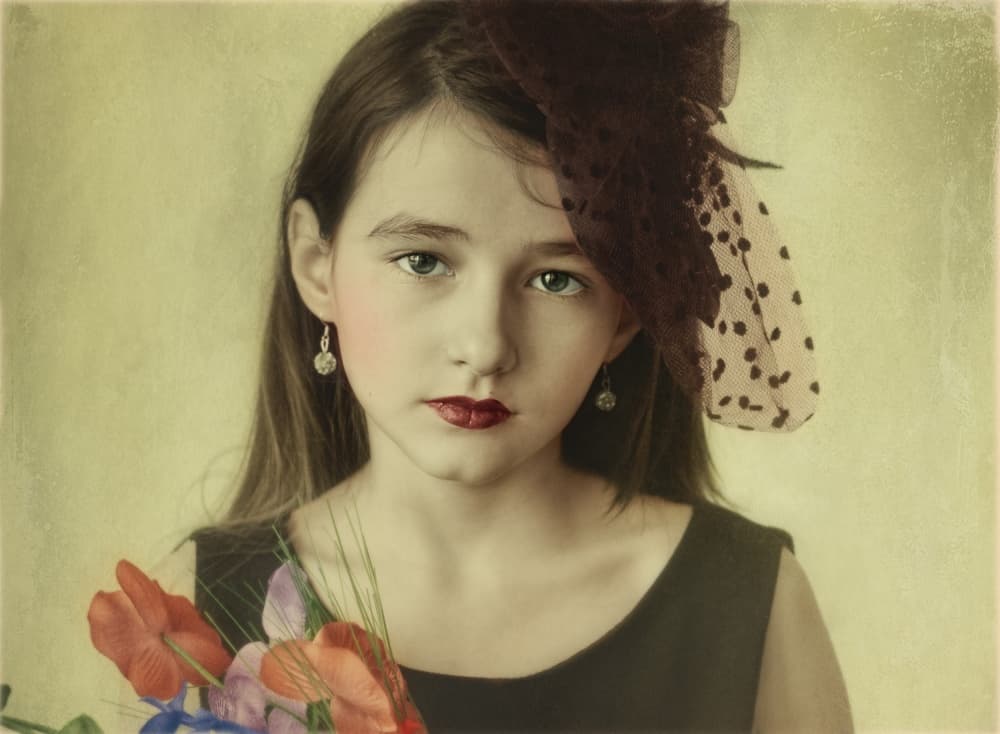Elegant Girl in Hat by Svetlana Melik-Nubarova — canvas wall art