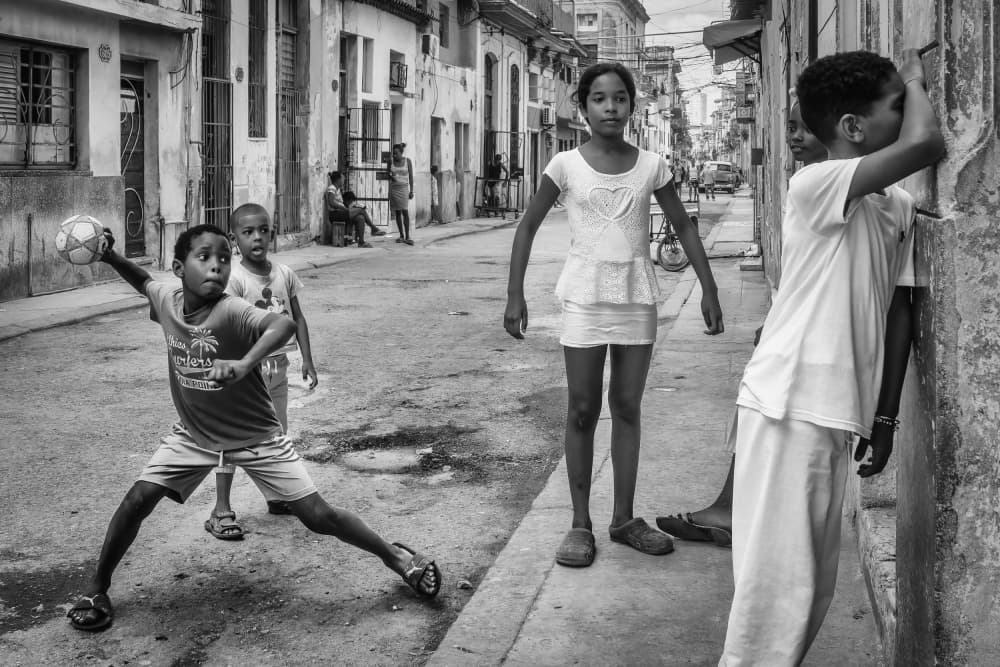 Street Game, Havana by Andy Bauer — canvas wall art