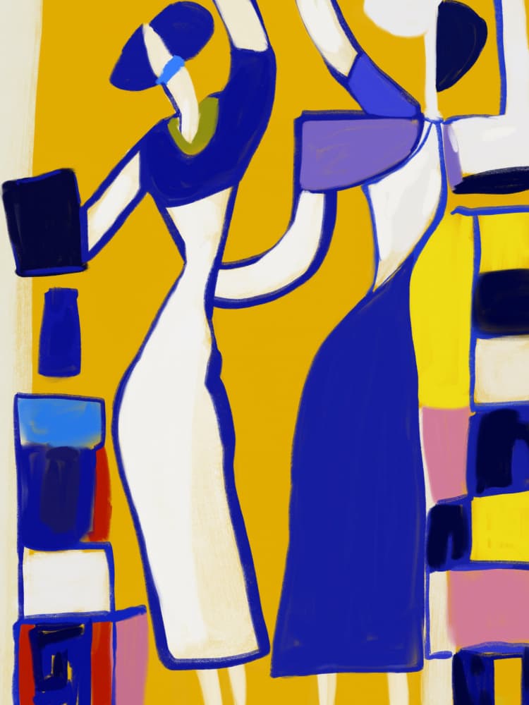 Stylish Abstract Figures by Little Dean — canvas wall art