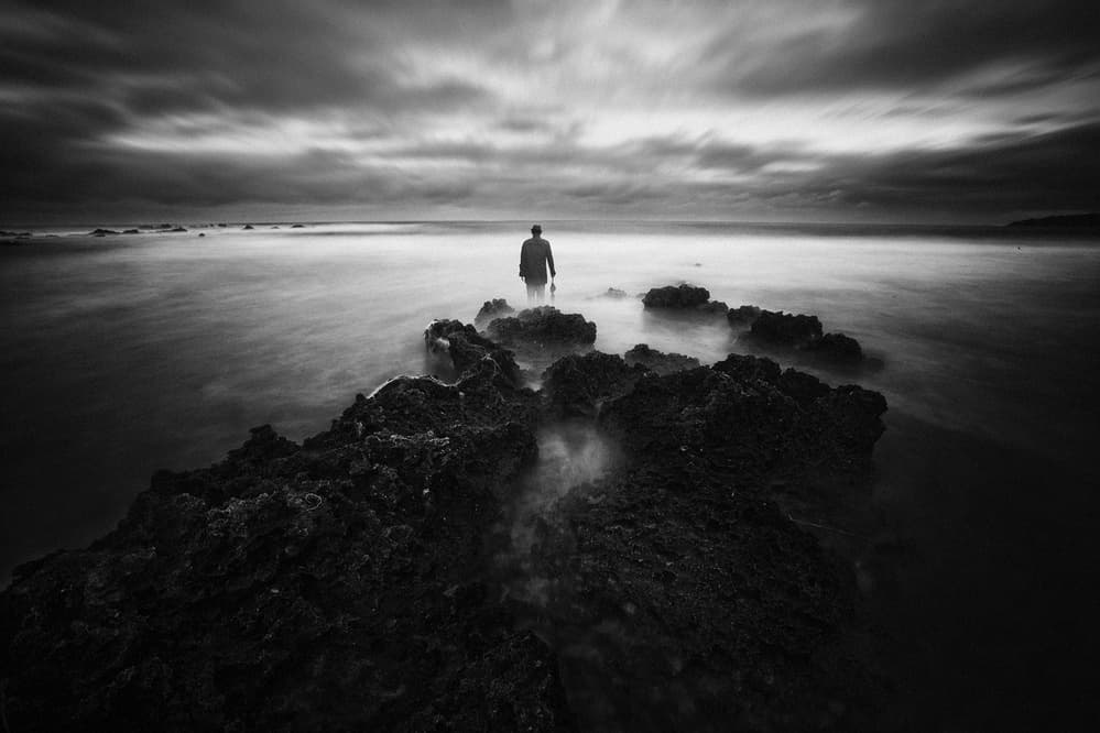 Standing Man Seascape by Hari Sulistiawan — canvas wall art