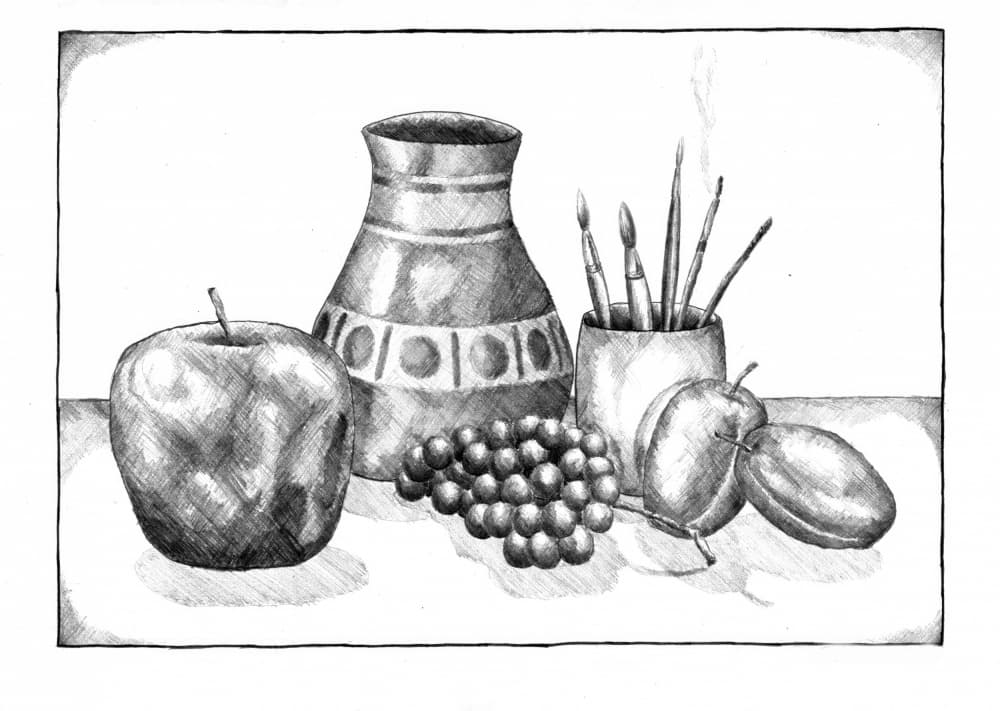 Artistic Still Life Drawing by Kulik — canvas wall art