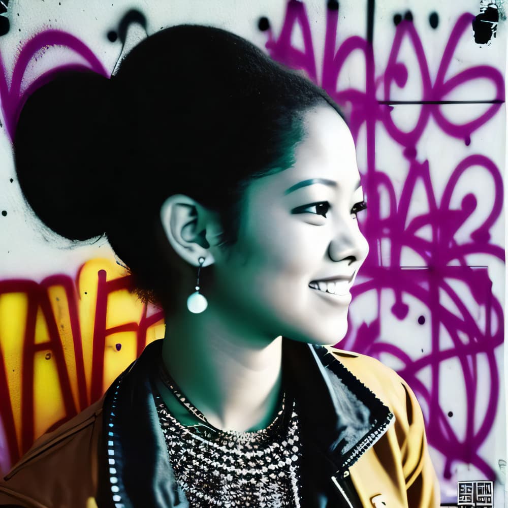 Smiling Girl Urban Graffiti by Cicero Spin — canvas wall art