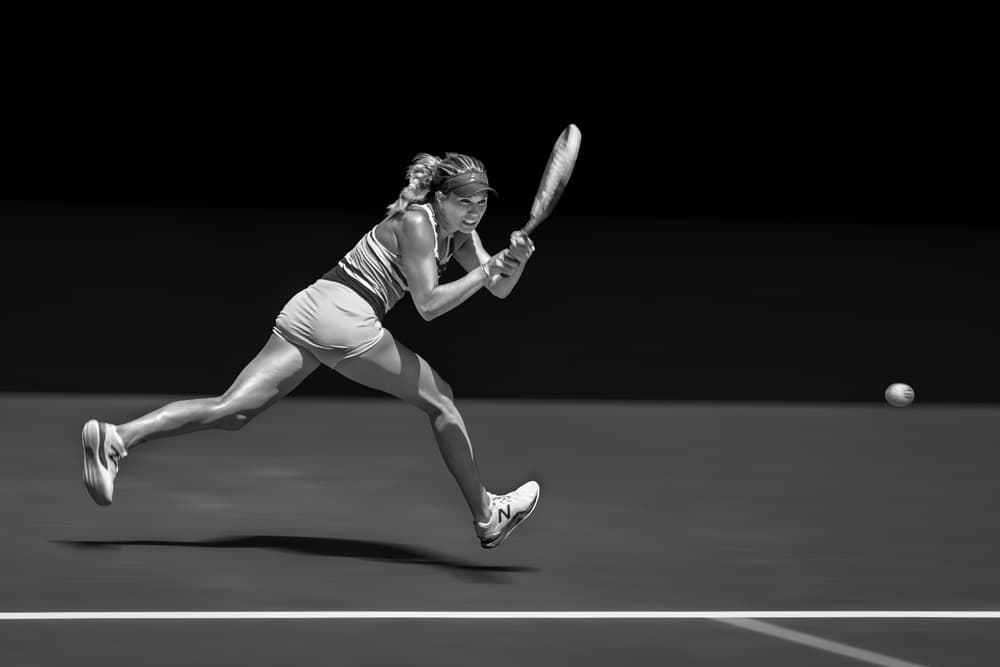 Dynamic Tennis Action by Irene Wu — canvas wall art