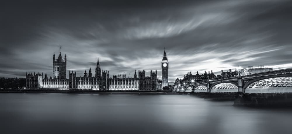 London Parliament Night by Yanny Liu — canvas wall art