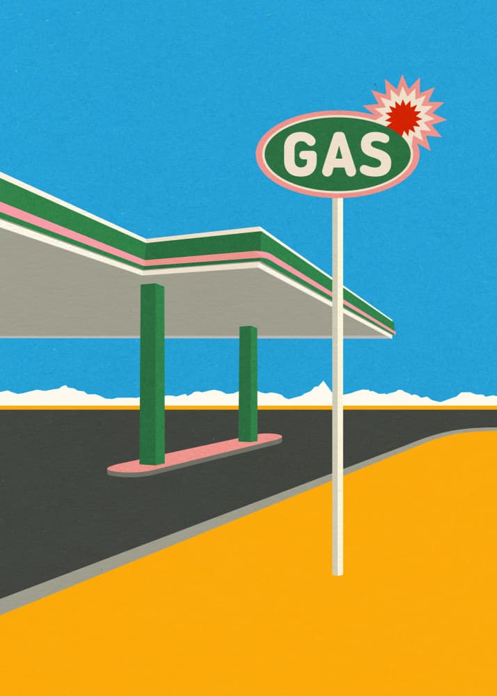 Spark Gas Station by Rosi Feist — canvas wall art
