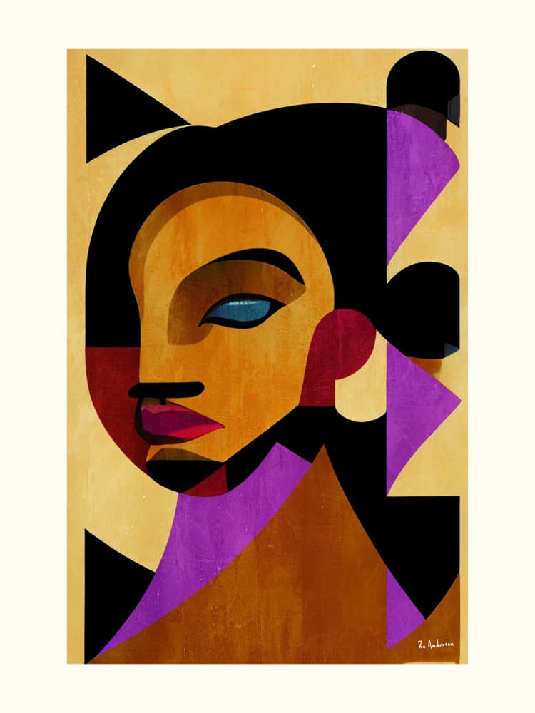 Abstract Geometric Woman by Bo Anderson — canvas wall art