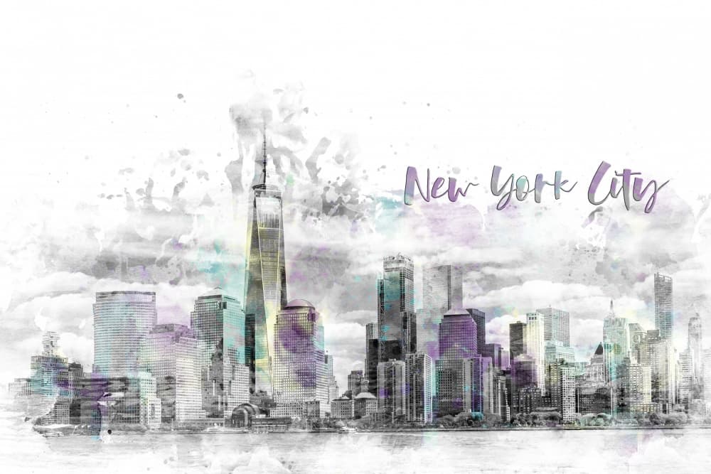 New York City Watercolor by Melanie Viola — canvas wall art