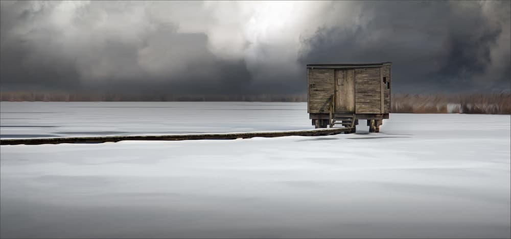 Remote Winter Cabin by Gilbert Claes — canvas wall art