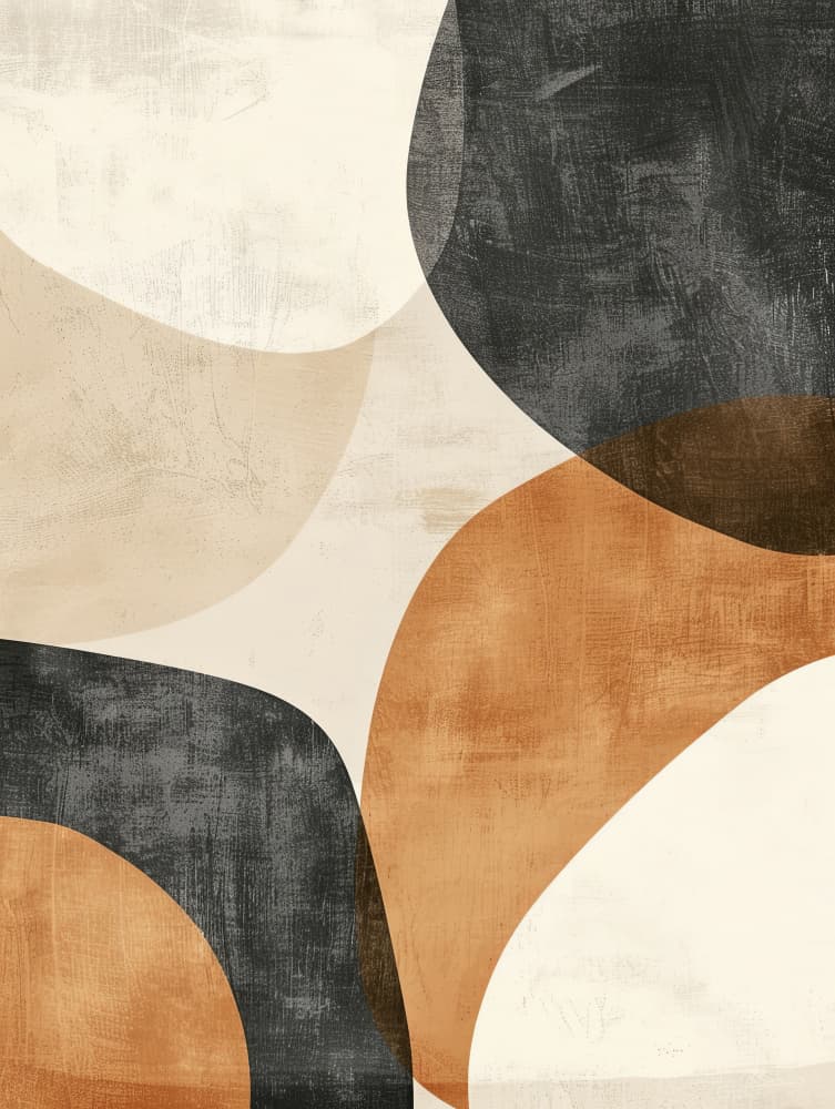 Earthy Abstract Shapes by Bilge Paksoylu — canvas wall art