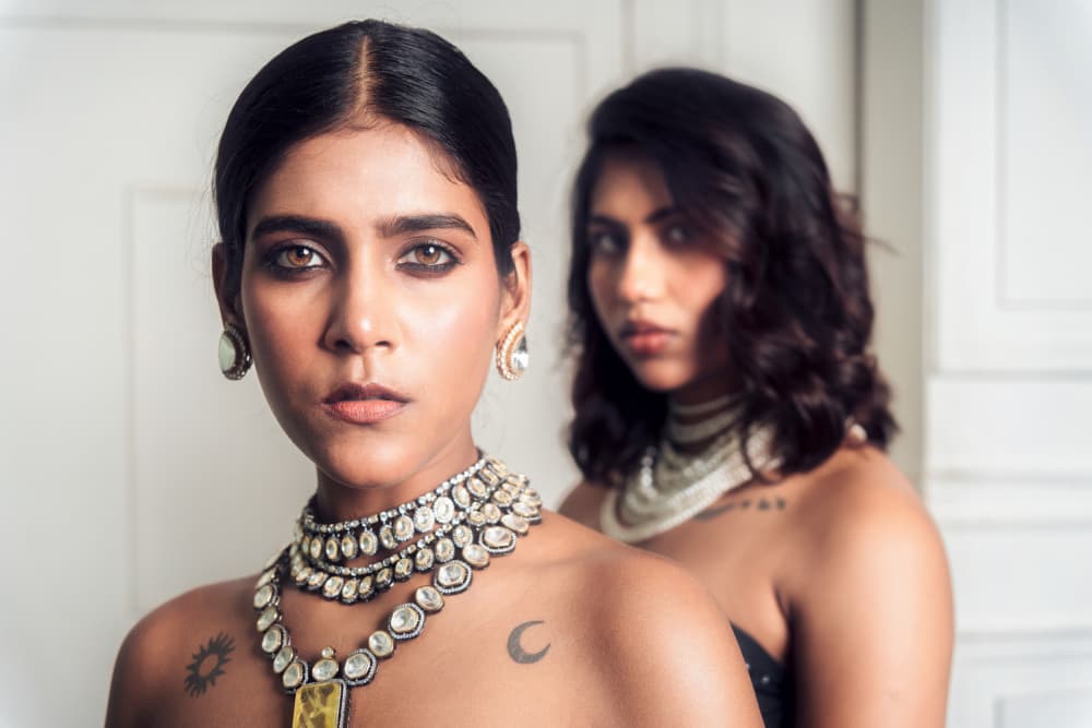 Elegant Women's Gaze by HIRAK BHATTACHARJEE — canvas wall art