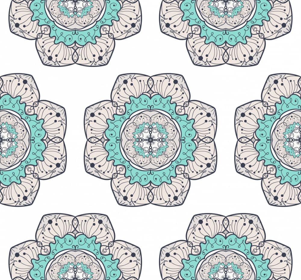 Teal Mandala Pattern by Marika Barsrsind β canvas wall art
