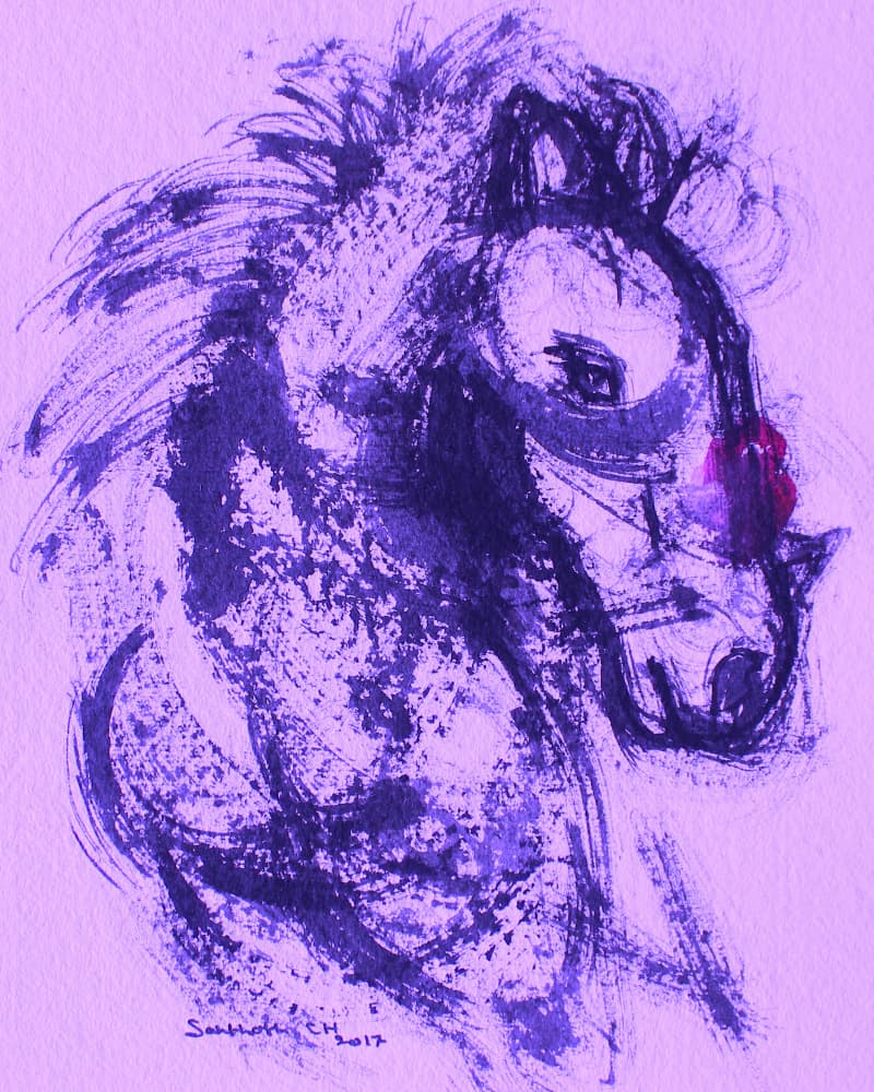 Purple Horse Spirit by Santhosh ch — canvas wall art