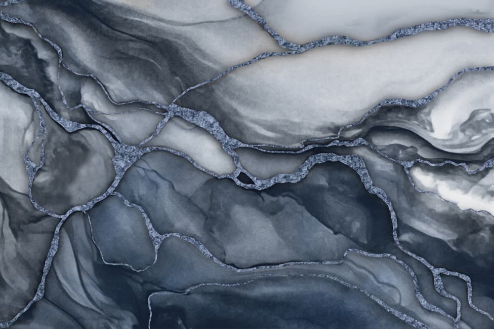 Elegant Blue Silver Marble by Andrea Haase — canvas wall art