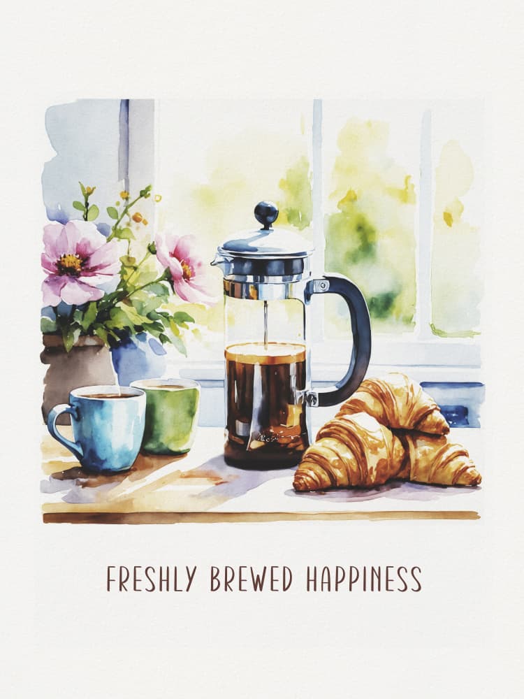 Coffee Croissants Morning by Andreas Magnusson — canvas wall art