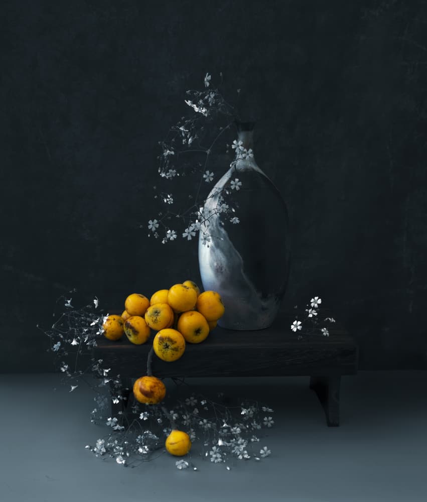 Moody Yellow Fruits by Judy Tseng — canvas wall art