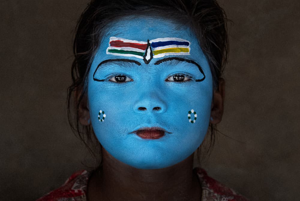 Sacred Blue Face by Joxe Inazio Kuesta Garmendia — canvas wall art