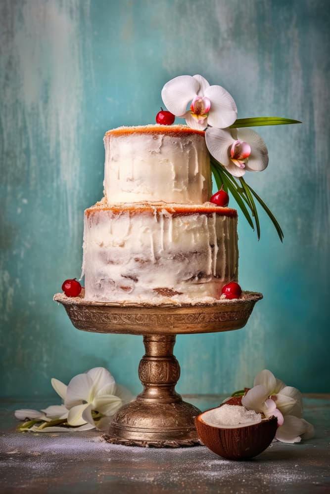 Tropical Orchid Cake by Justyna Jaszke — canvas wall art