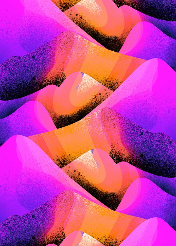 Vibrant Neon Peaks by Stephen Wade — canvas wall art