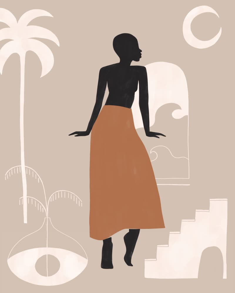Desert Moon Woman by Ivy Green Illustrations — canvas wall art