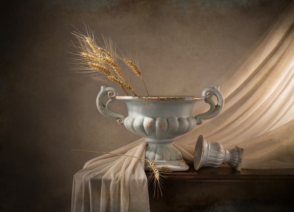 Rustic Wheat Urn by Margareth Perfoncio — canvas wall art
