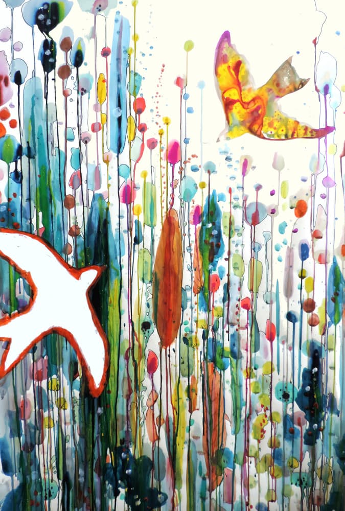 Vibrant Garden Birds by Sylvie Demers — canvas wall art