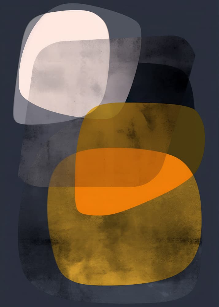 Muted Abstract Shapes by Bilge Paksoylu — canvas wall art