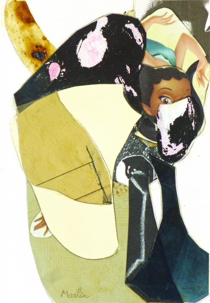 Whimsical Collage Figure by Pascal Marlin — canvas wall art
