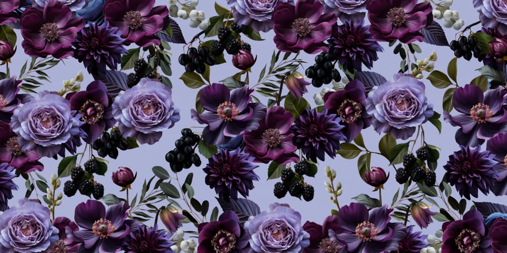 Moody Floral Elegance by Sue Skellern — canvas wall art