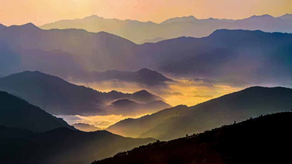 Misty Mountain Layers by Shin Woo Ryu — canvas wall art