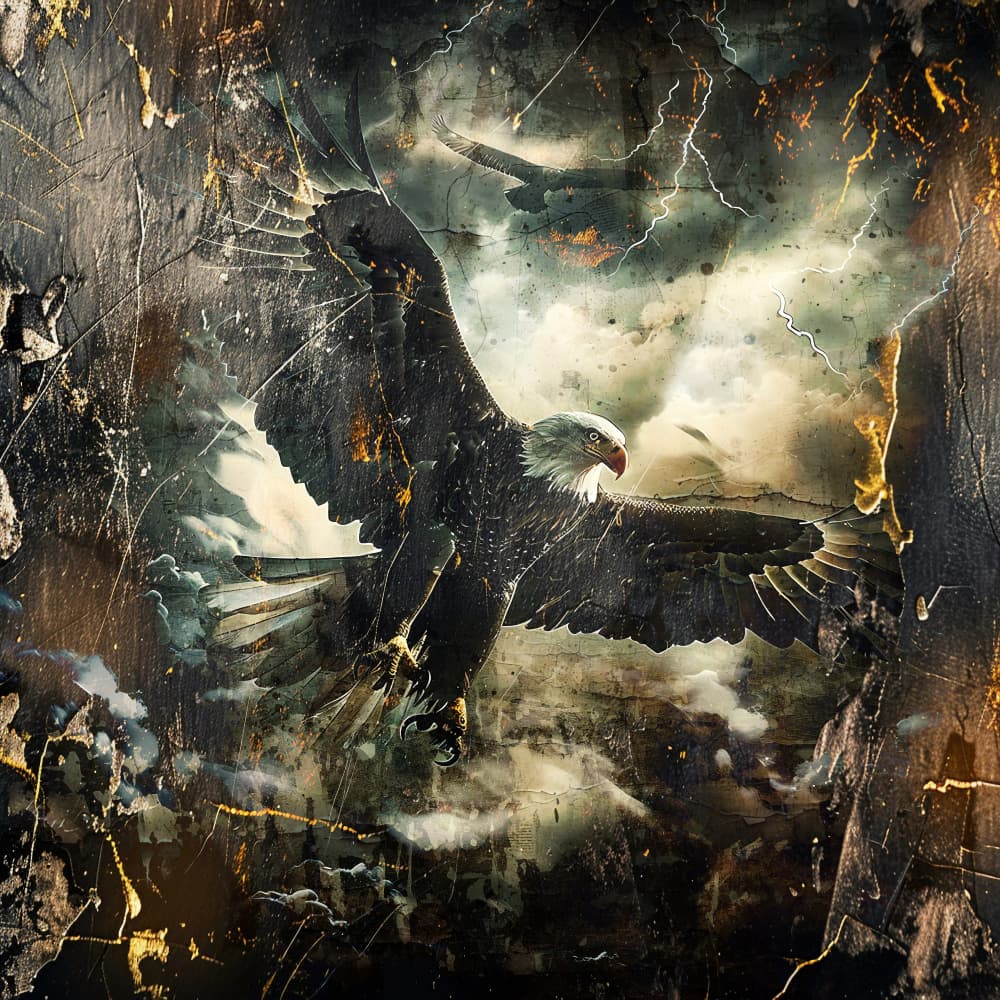 Majestic Eagle Storm Flight by Rafal Kulik — canvas wall art