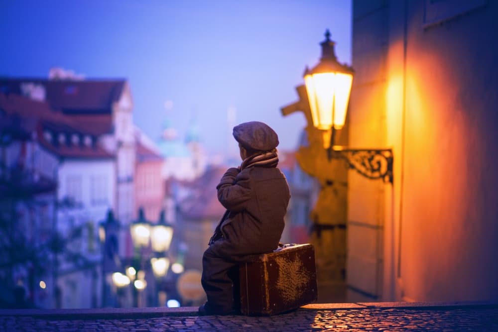 Little Boy's Night Journey by Tatyana Tomsickova — canvas wall art