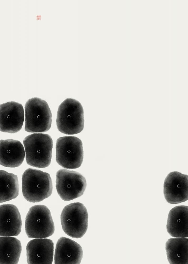 Zen Ink Pebbles by Thoth Adan — canvas wall art