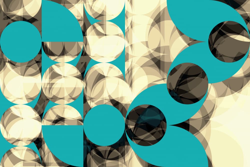 Teal Geometric Circle Pattern by Petr Strnad — canvas wall art