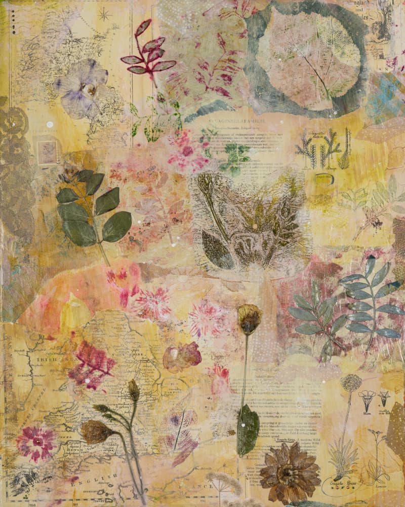 Botanical Map Collage by Anna Berends van Loenen — canvas wall art