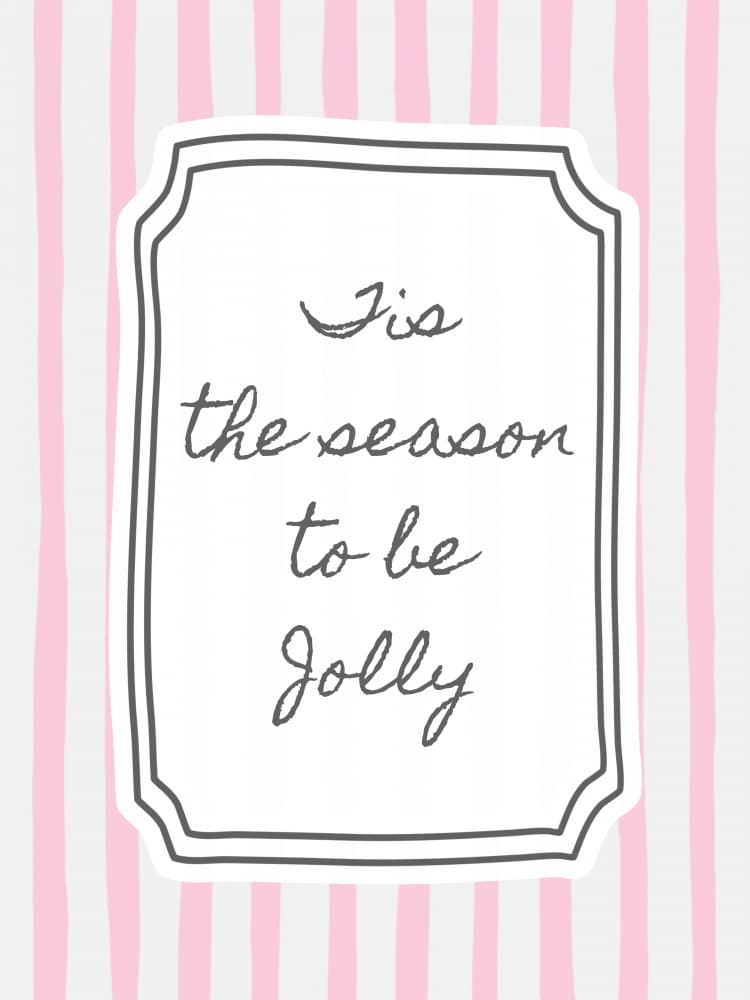 Tis the season to be jolly - Pink by Jolly and Dash — canvas wall art