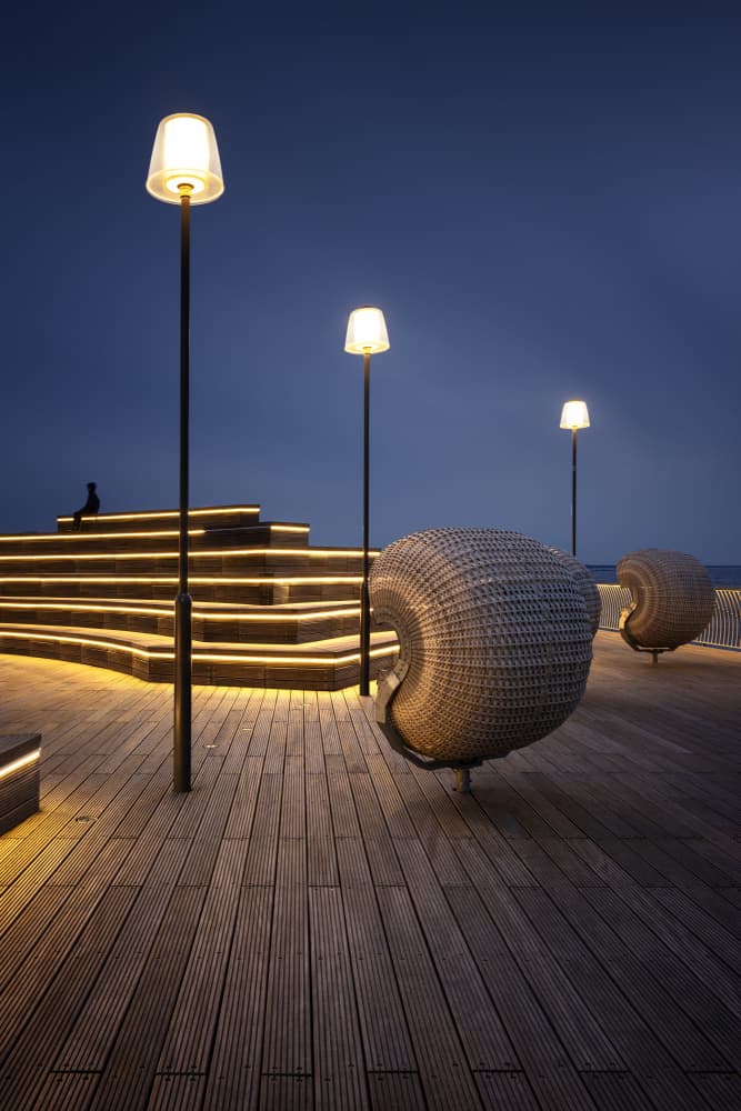 Modern Promenade Evening Glow by fotomarion — canvas wall art