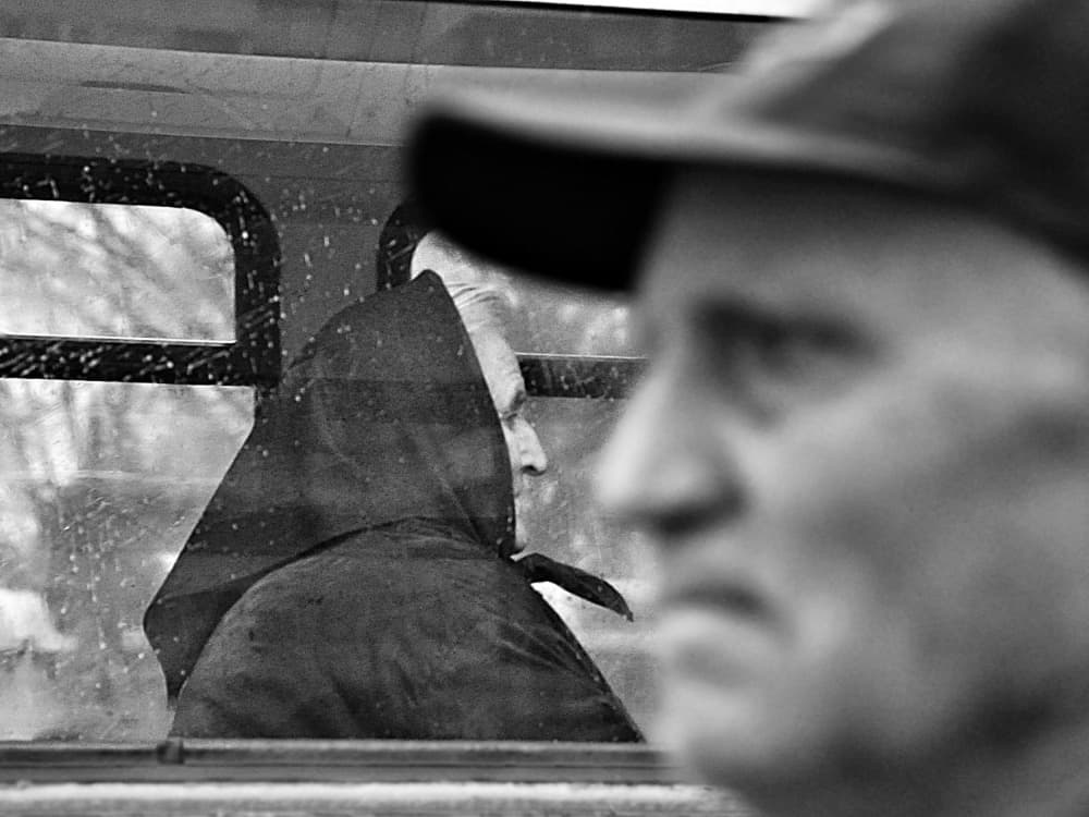 Pensive Faces Window View by Nicoleta Gabor — canvas wall art