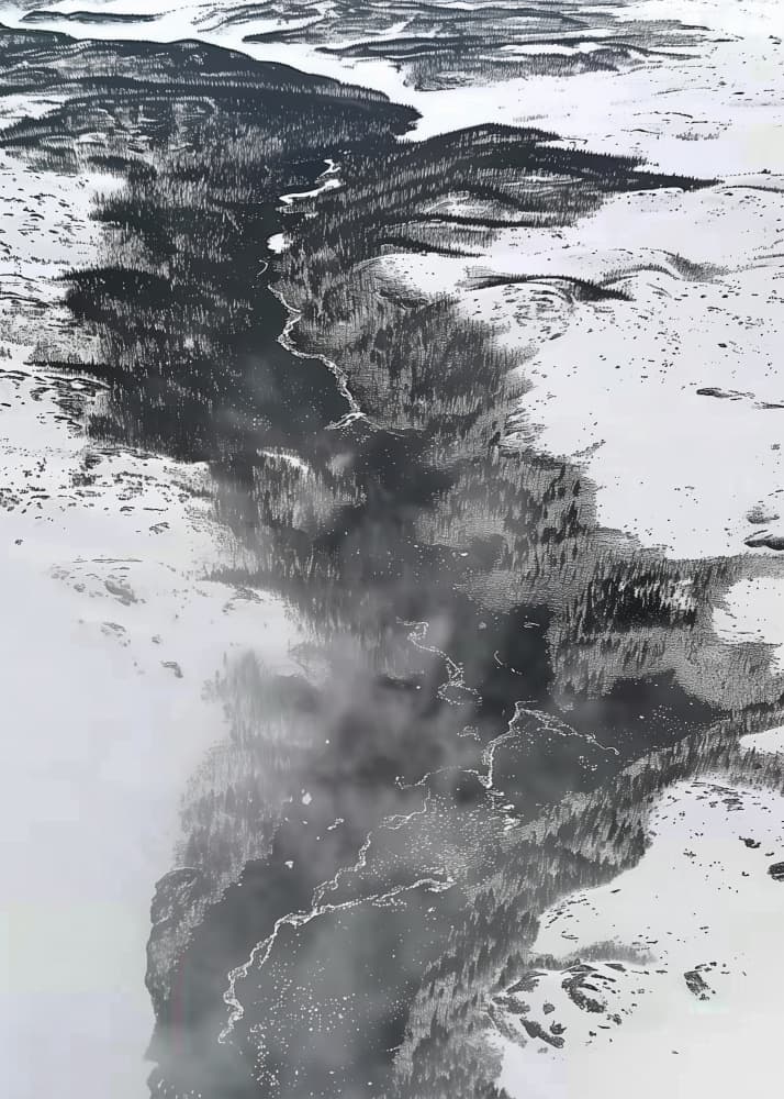 Winding Winter River by May Hilma — canvas wall art