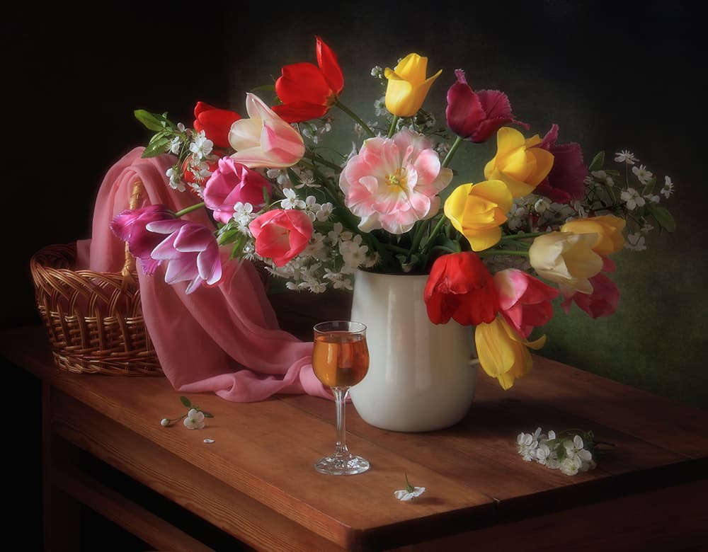 Vibrant Spring Tulips by Tatyana Skorokhod — canvas wall art