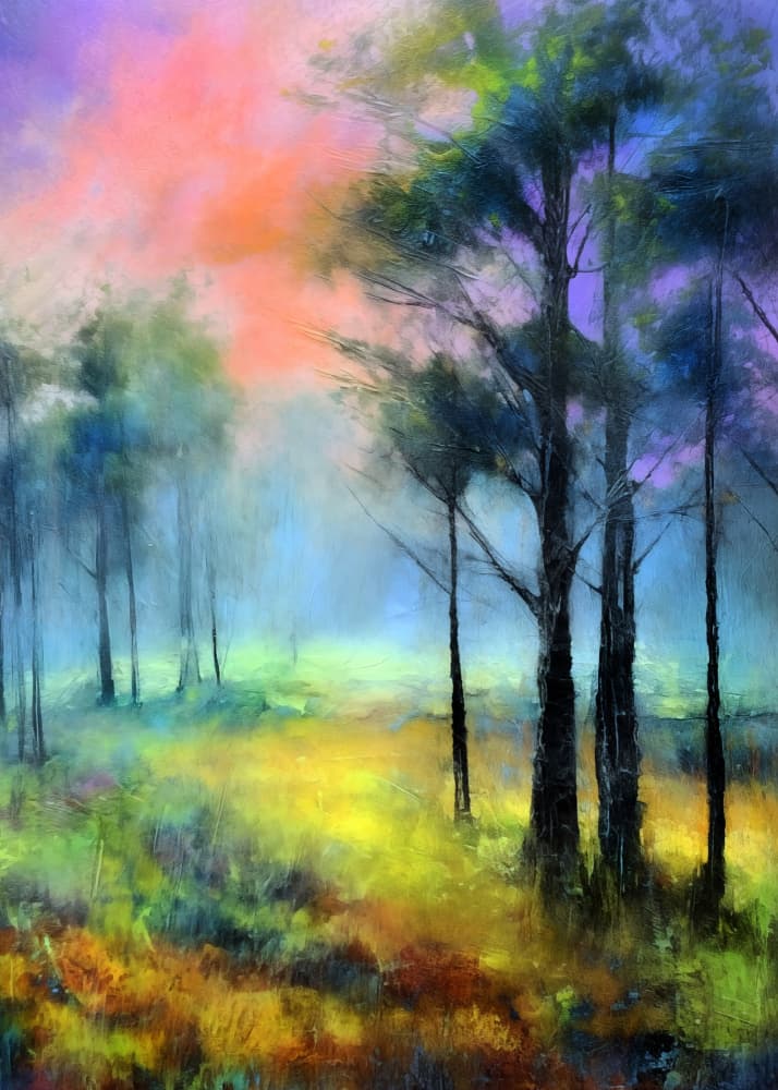 Misty Forest Path by Justyna Jaszke — canvas wall art