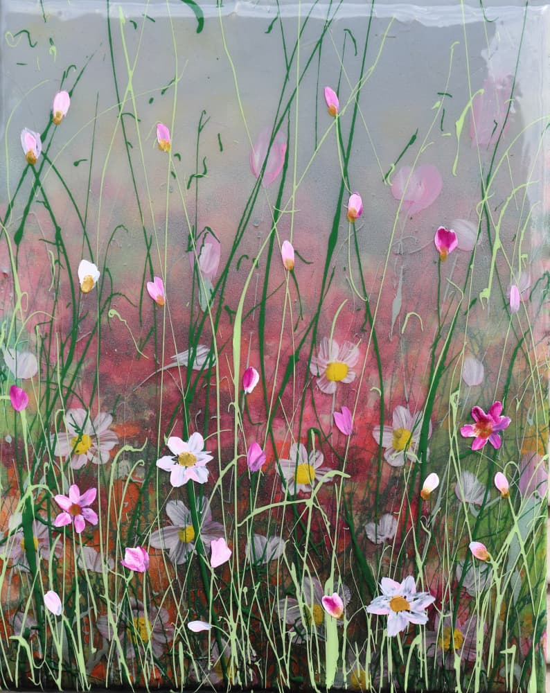Pink Wildflower Garden by Donatella Marraoni — canvas wall art