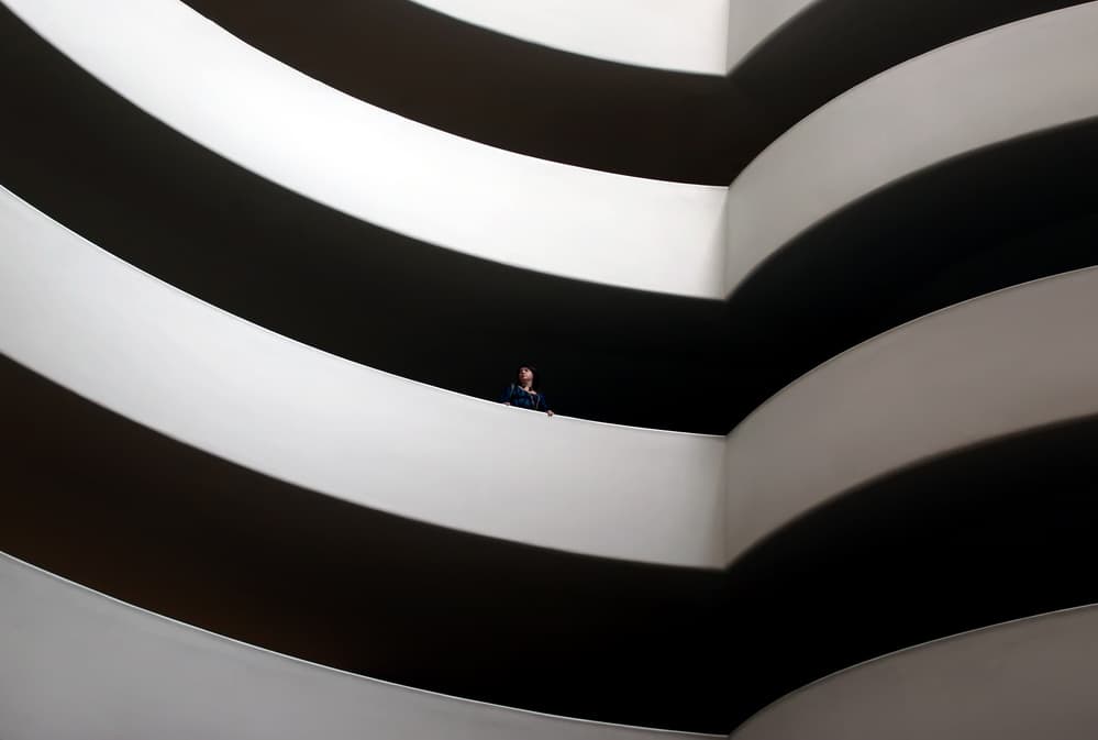 Modern Architectural Spirals by Hans-Wolfgang Hawerkamp — canvas wall art