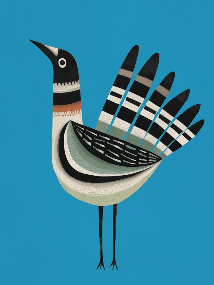 Abstract Striped Bird by City Art — canvas wall art