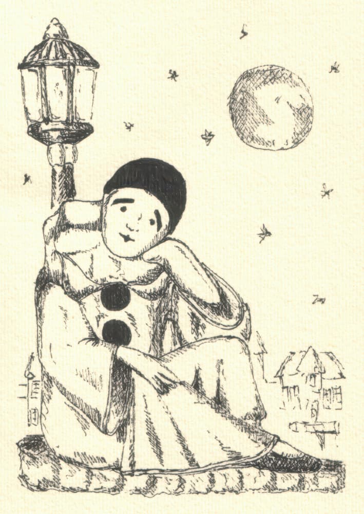 Pierrot Under The Moon by Kulik — canvas wall art